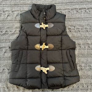 Arizona Jean Company Black Puffer Vest with Tan Accents (Women's Small)